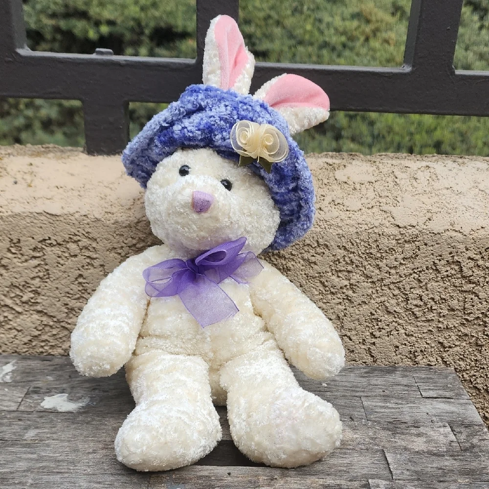 Plush Bunny, Book and Basket Bundle